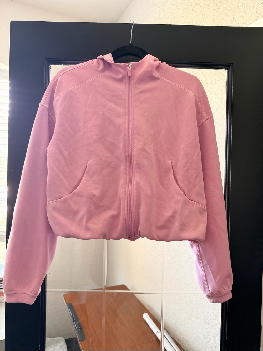 lululemon  Pink Hooded Zip Bomber Jacket
